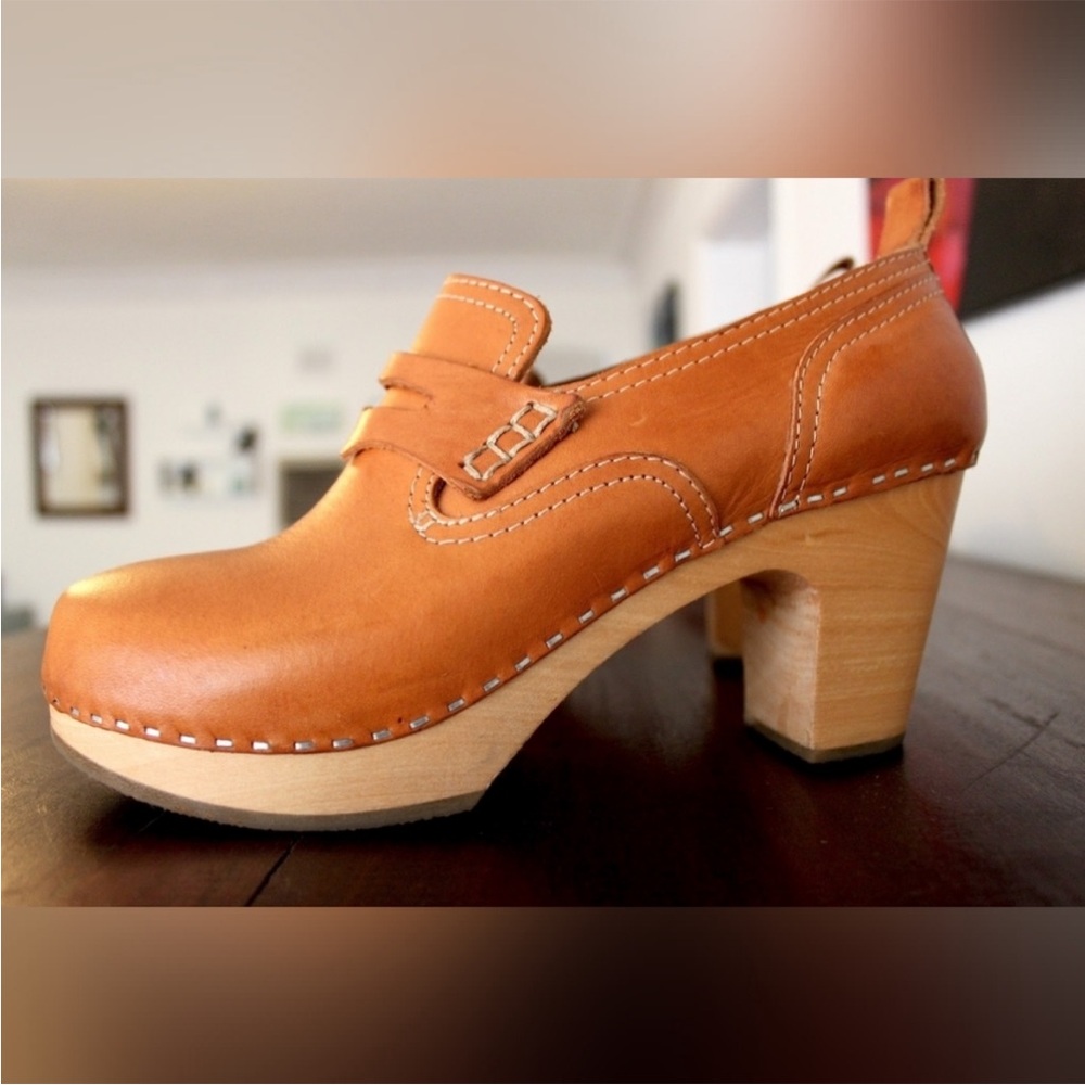 Swedish Hasbeens Penny Loafer Style Clogs